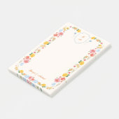 Aangepast bloemengestempeld trouwmonogram post-it® notes (Schuin)