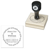 Aangepast bloemenkrans retouradres rubberstempel (Gestempeld)