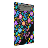 Aangepast bloemenpatroon | Modern kleurrijk monogr Mini Klembord (Schuin)