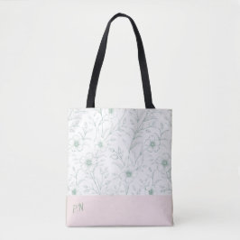 Aangepast bloemenpatroon tote bag