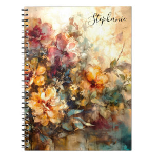Aangepast bloemenschildering notitieboek journaal