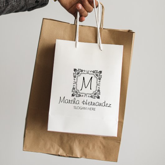 Aangepast bloemmonogram, klein bedrijf groot rubberstempel