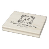 Aangepast bloemmonogram, klein bedrijf groot rubberstempel (Stempel)