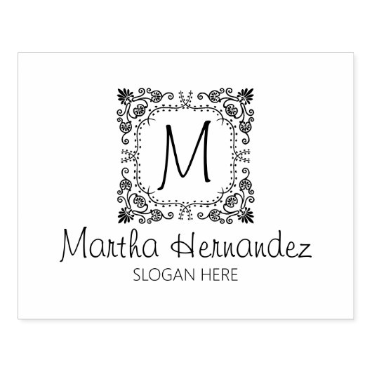 Aangepast bloemmonogram, klein bedrijf groot rubberstempel (Afrduk)