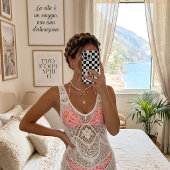 Aangepast bloemmotief met initiaal zwart-wit gerui Case-Mate iPhone case
