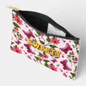 Aangepast bloemmotief met vlinders  etui (Open)