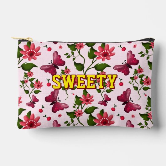 Aangepast bloemmotief met vlinders  etui (Voorkant)