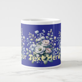 Aangepast bloemontwerp grote koffiekop