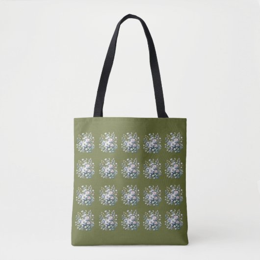 Aangepast bloemontwerp tote bag (Voorkant)