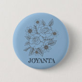 Aangepast bloemontwerp witte Joyanta Ronde Button 5,7 Cm (Voorkant)