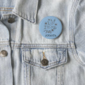 Aangepast bloemontwerp witte Joyanta Ronde Button 5,7 Cm (In situ)