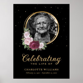 Aangepast bloemstuk 'Celebration of Life' rouwkaar Poster