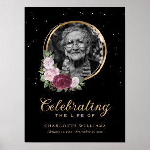 Aangepast bloemstuk levensviering rouwkaart poster