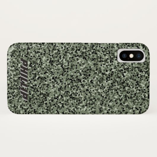Aangepast blok digitale camo Iphone x hoesje (Achterkant (horizontaal))