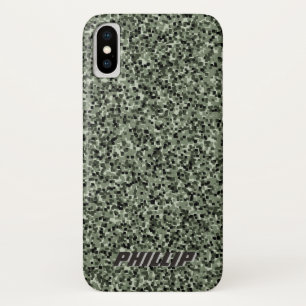 Aangepast blok digitale camo Iphone x hoesje