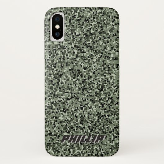 Aangepast blok digitale camo Iphone x hoesje (Achterkant)