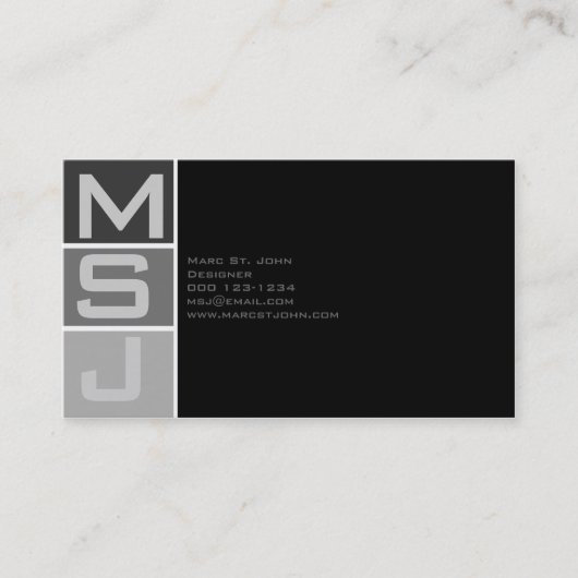 Aangepast blokMonogram Visitekaartje (Voorkant)