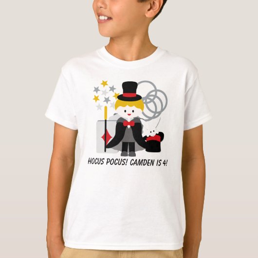 Aangepast Blond Boy Hocus Pocus Magic T-shirt (Voorkant)