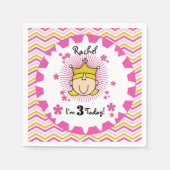 Aangepast blond prinses 3rd Birthday Paper Napkins Servetten (Voorkant)