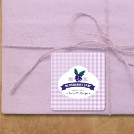 Aangepast ・ Blueberry Jam DIY Canning Vierkante Sticker