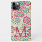Aangepast Blush Pink Blauwgroen Aqua Blue Flowers iPhone Hoesje (Achterkant)