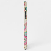 Aangepast Blush Pink Blauwgroen Aqua Blue Flowers iPhone Hoesje (Linkerkant)