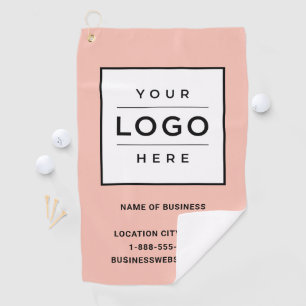 Aangepast Blush Pink Business Logo Company Branded Golfhanddoek