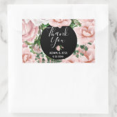 Aangepast Blush Pink Floral Bouquet Dank je Rechthoekige Sticker (Tas)