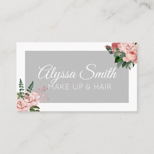 Aangepast Blush Pink Floral Bouquet Visitekaartje (Voorkant)