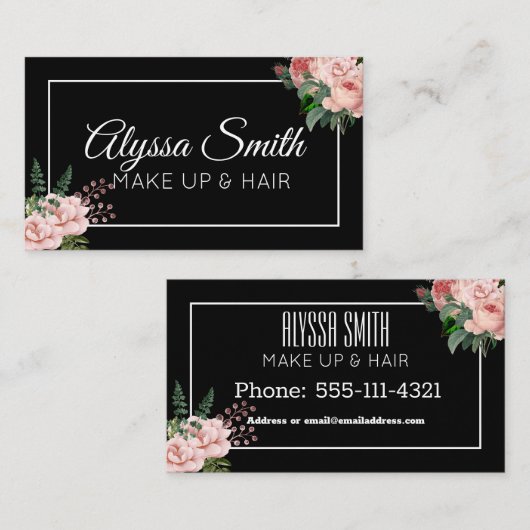 Aangepast Blush Pink Floral Bouquet Visitekaartje (Voorkant / Achterkant)