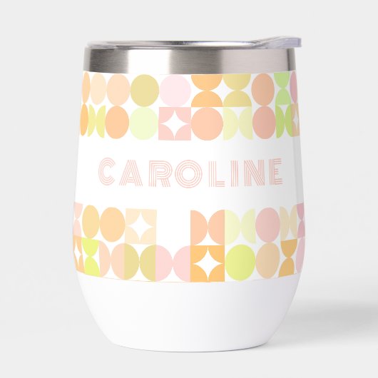 Aangepast Blush Pink Oranje Lime Green Art Pattern (Links)