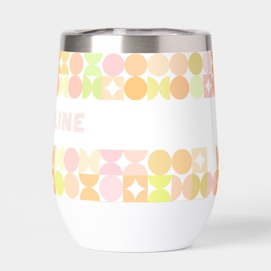 Aangepast Blush Pink Oranje Lime Green Art Pattern (Achterkant)