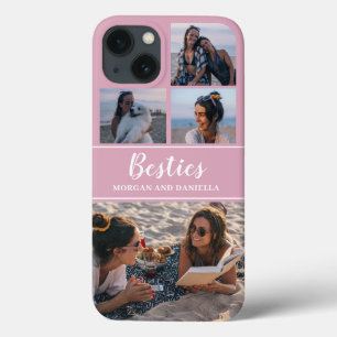 Aangepast Blush Roze Beste vrienden Foto Collage Case-Mate iPhone Case