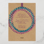 Aangepast Blush Roze Blauwgroen Blauw Groen Wreate Folie Feestdagenkaart (Achterkant)