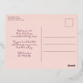 Aangepast Blush Roze Blauwgroen blauw Roos Gold Folie Feestdagen Briefkaart (Achterkant)