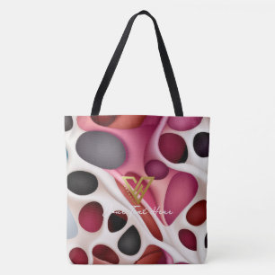 Aangepast: Blush Tones Bubble Array gepersonalisee Tote Bag