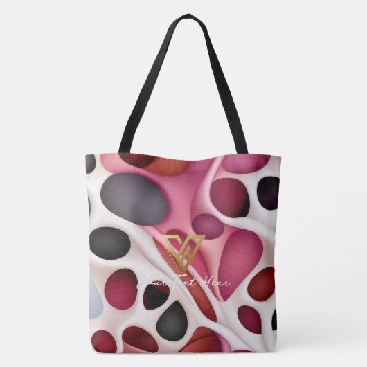 Aangepast: Blush Tones Bubble Array gepersonalisee Tote Bag (Achterkant)