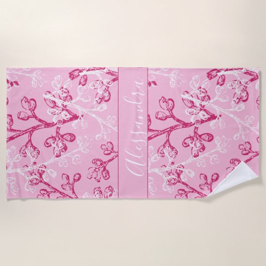 Aangepast bodemroze strandlaken (Voorkant)