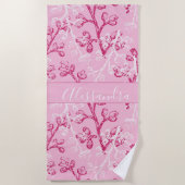 Aangepast bodemroze strandlaken (Voorkant)