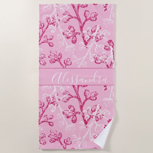 Aangepast bodemroze strandlaken (Voorkant)