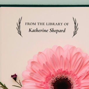 Aangepast boek klassieker "Uit de bibliotheek van" Rubberstempel