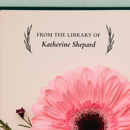 Aangepast boek klassieker "Uit de bibliotheek van" Rubberstempel