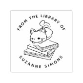 Aangepast boek | Mooie kat op boeken Zelfinktende Stempel (Design)