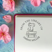 Aangepast boek | Moppige hond op boeken Zelfinktende Stempel