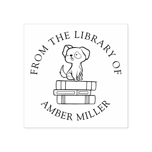 Aangepast boek | Schattigee hond in boeken Rubberstempel (Afrduk)