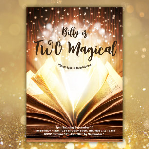 Aangepast Boek Twee Magische 2e Verjaardag Kaart