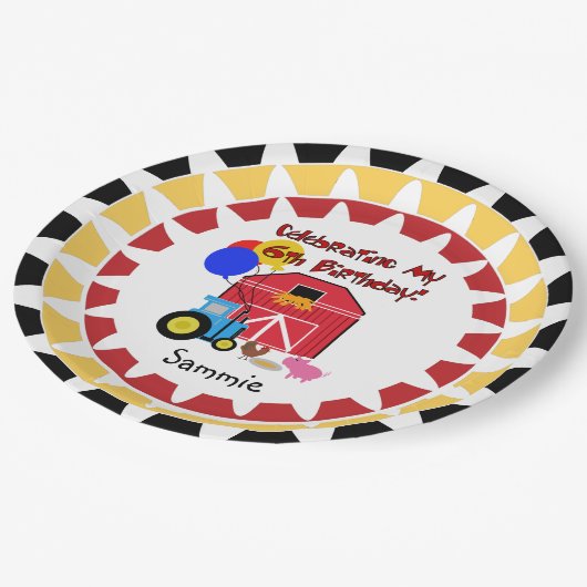 Aangepast Boerderij 6e verjaardag Bord (Gekanteld)