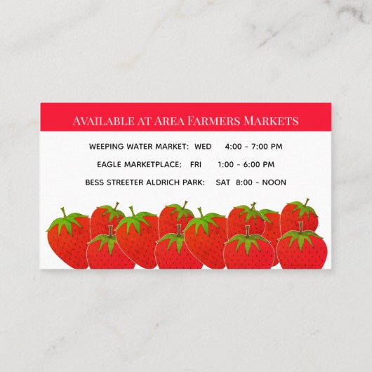 Aangepast Boerderij aardbei Visitekaartje (Achterkant)