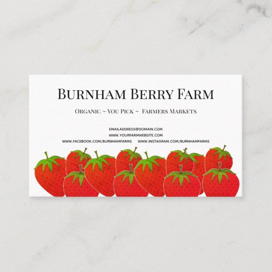 Aangepast Boerderij aardbei Visitekaartje (Voorkant)