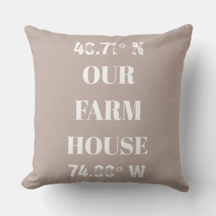 Aangepast Boerderij House Coordinates Sierkussen